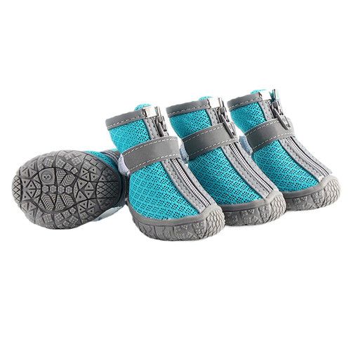 Blue breathable puppy shoes